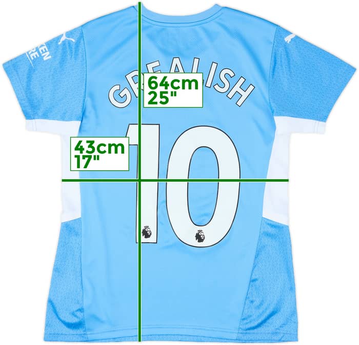 2021-22 Manchester City Home Shirt Grealish #10 - 7/10 - (Women's S)