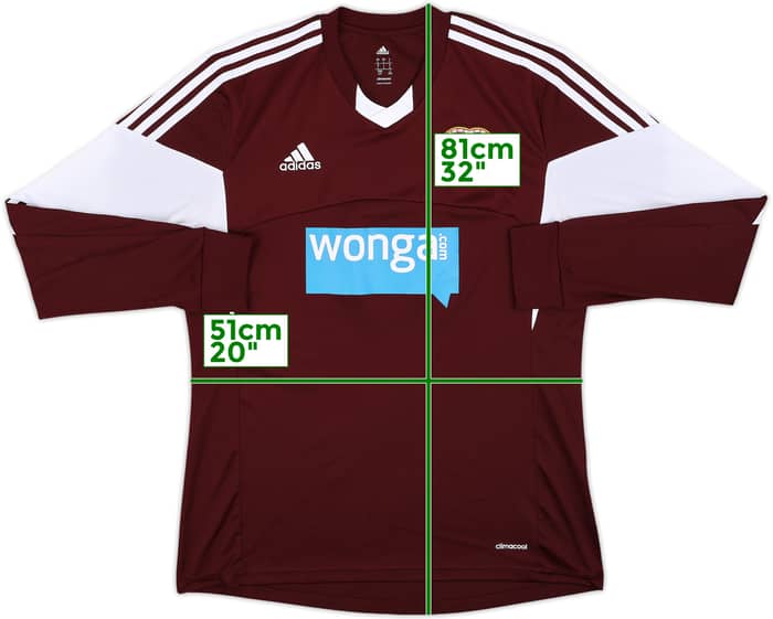 2013-14 Hearts Home L/S Shirt - 7/10 - (L)