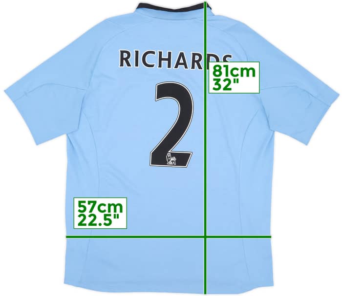 2012-13 Manchester City Home Shirt Richards #2 - 7/10 - (XL)