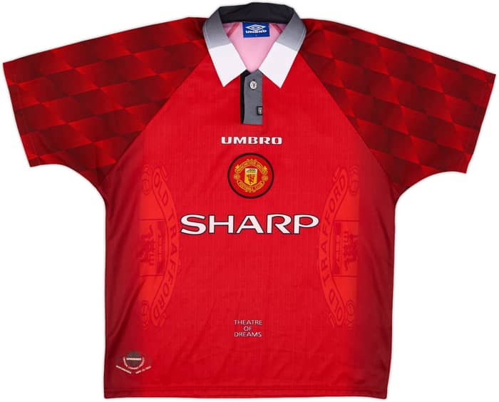 1996-98 Manchester United Home Shirt Cantona #7 - 8/10 - (L)