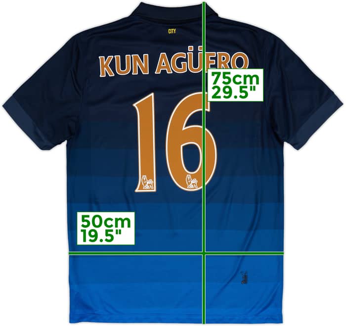 2014-15 Manchester City Away Shirt Kun Aguero #16 - 6/10 - (M)