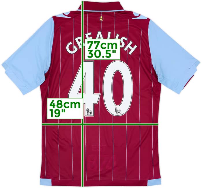 2014-15 Aston Villa Home Shirt Grealish #40 - 6/10 - (M)