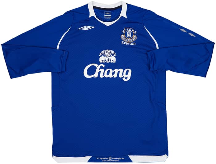 2007-08 Everton Home L/S Shirt Yakubu #22 - 8/10 - (L)