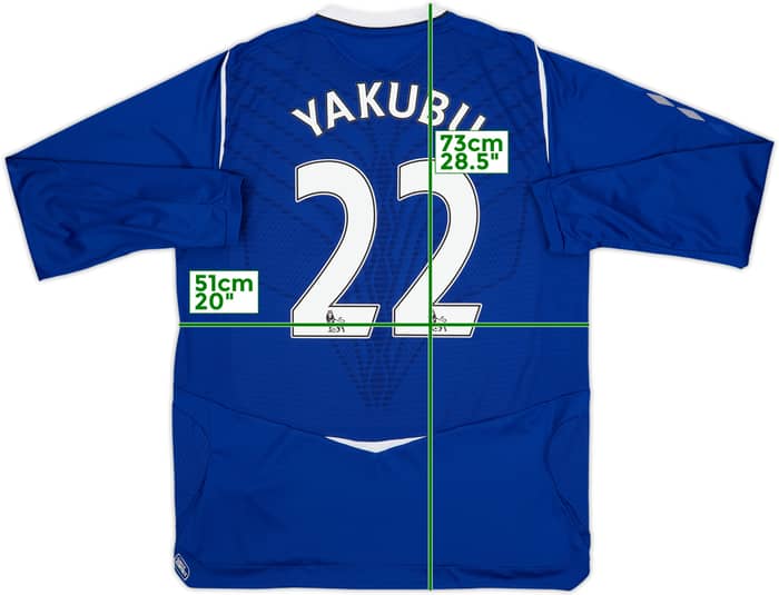 2007-08 Everton Home L/S Shirt Yakubu #22 - 8/10 - (L)