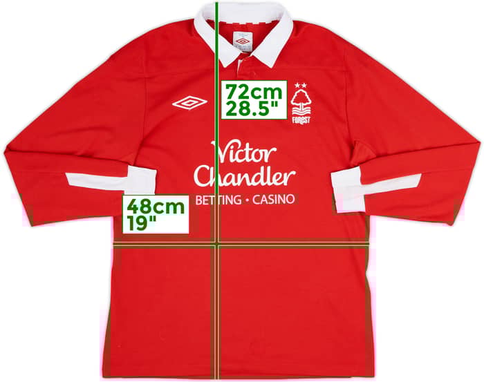 2011-12 Nottingham Forest Home L/S Shirt - 8/10 - (S)