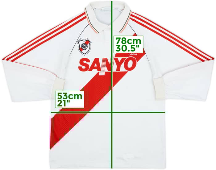 1992-94 River Plate Home L/S Shirt - 8/10 - (L)