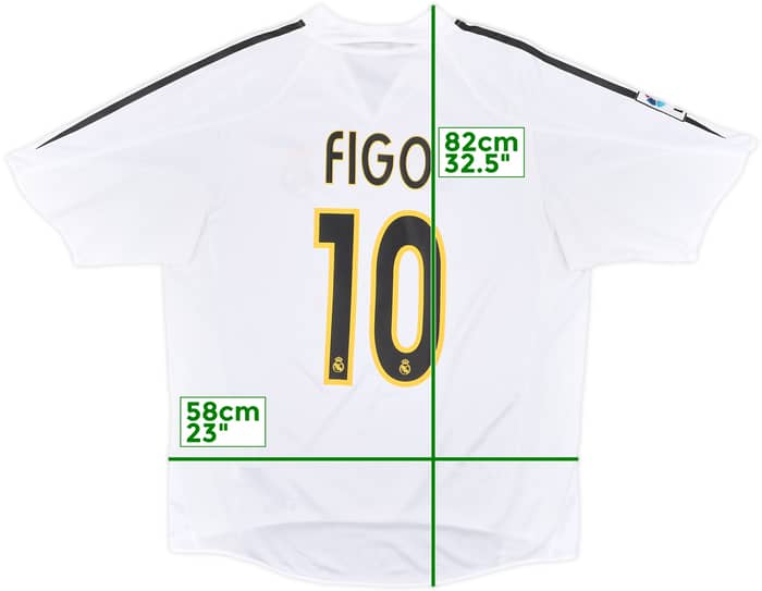2004-05 Real Madrid Home Shirt Figo #10 - 7/10 - (L)