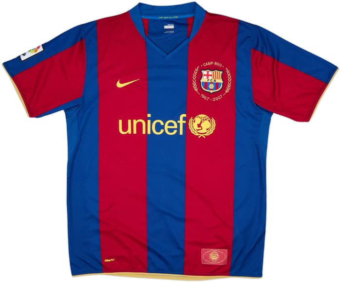 2007-08 Barcelona Home Shirt Ronaldinho #10 - 9/10 - (L)