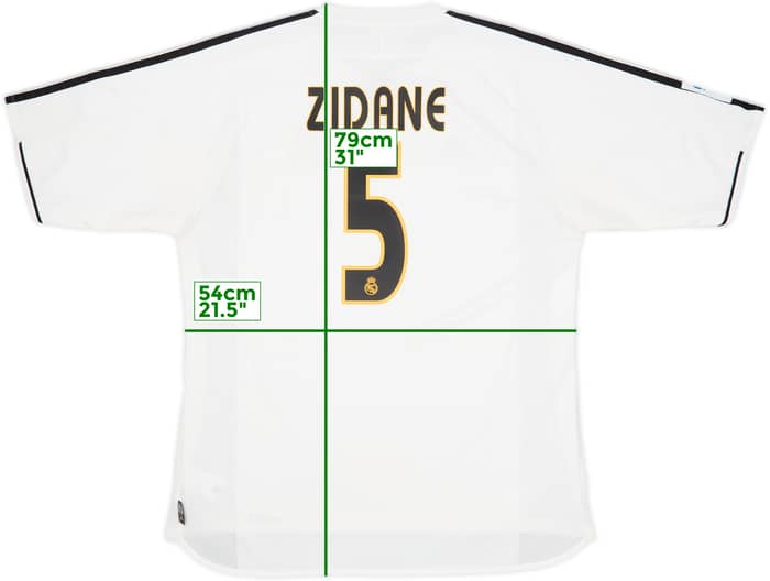 2003-04 Real Madrid Home Shirt Zidane #5 - 7/10 - (XL)
