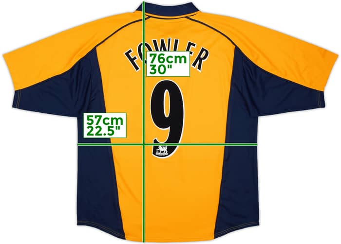 2000-02 Liverpool Away Shirt Fowler #9 - 9/10 - (XL)