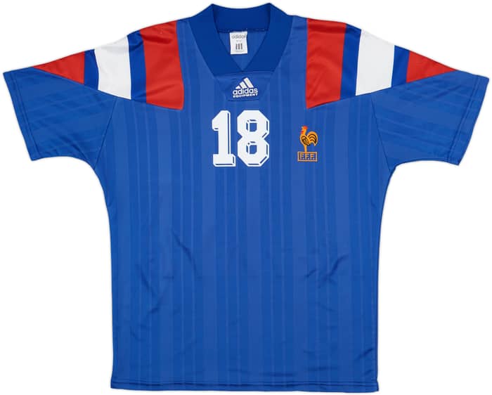 1992-94 France Home Shirt Cantona #18 - 8/10 - (M)