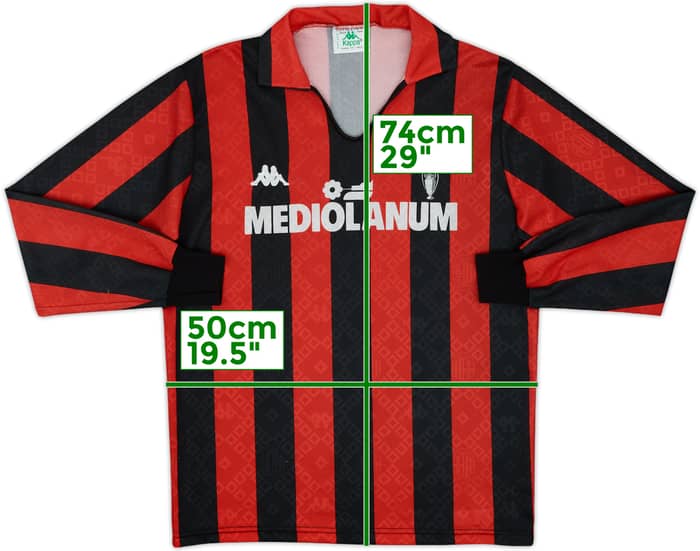 1989-90 AC Milan Home L/S Shirt - 8/10 - (L)