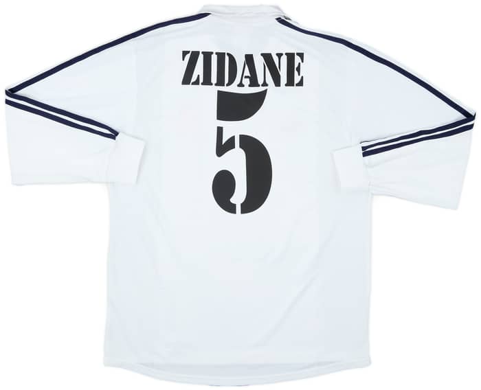 2001-02 Real Madrid European Home L/S Shirt Zidane #5 - 5/10 - (M)