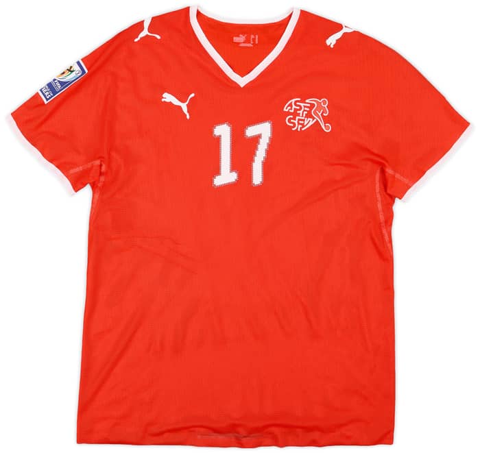 2008-10 Switzerland Match Issue World Cup Qualifiers Home Shirt Spycher #17