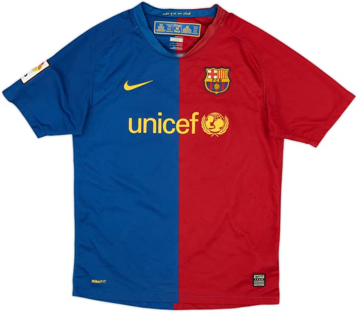 2008-09 Barcelona Home Shirt - 9/10 - (L.Boys)