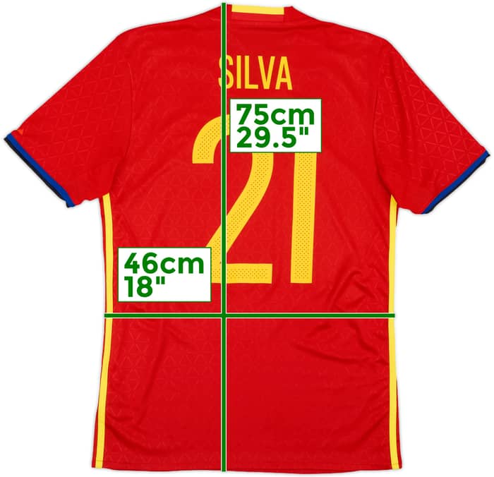2016-17 Spain Home Shirt Silva #21 - 10/10 - (S)