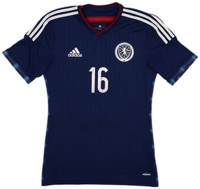 2014-15 Scotland Player Issue Home L/S Shirt #16 - 7/10 - (S)