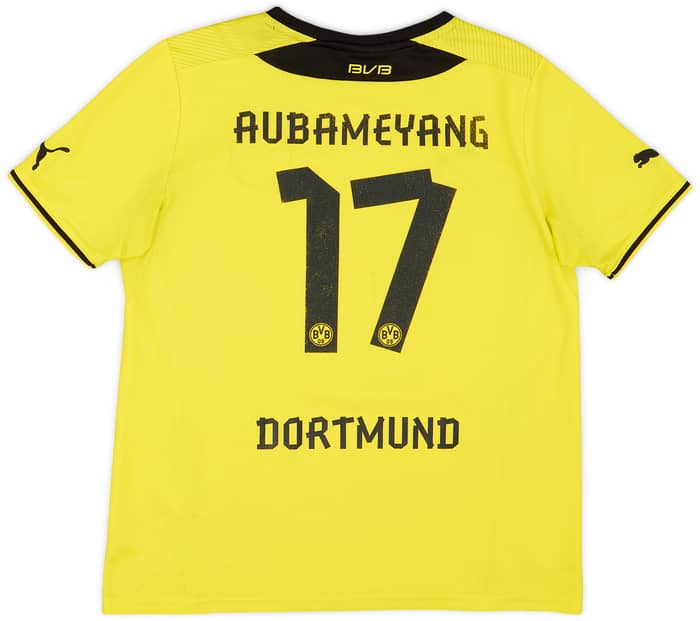 2013-14 Borussia Dortmund Home Shirt Aubameyang #17 - 6/10 - (XL.Boys)