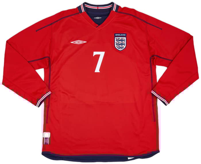 2002-04 England Away L/S Shirt Beckham #7
