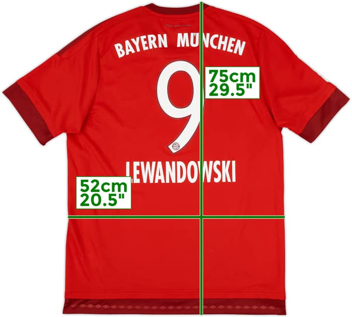 2015-16 Bayern Munich Home Shirt Lewandowski #9 - 7/10 - (L)