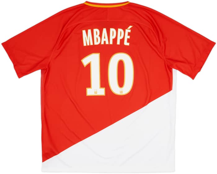 2017-18 Monaco Home Shirt Mbappe #10 - 7/10 - (XXL)
