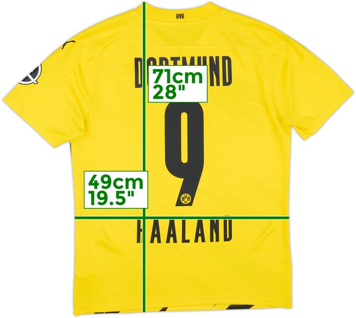 2020-21 Borussia Dortmund Home Shirt Haaland #9 - 9/10 - (M)