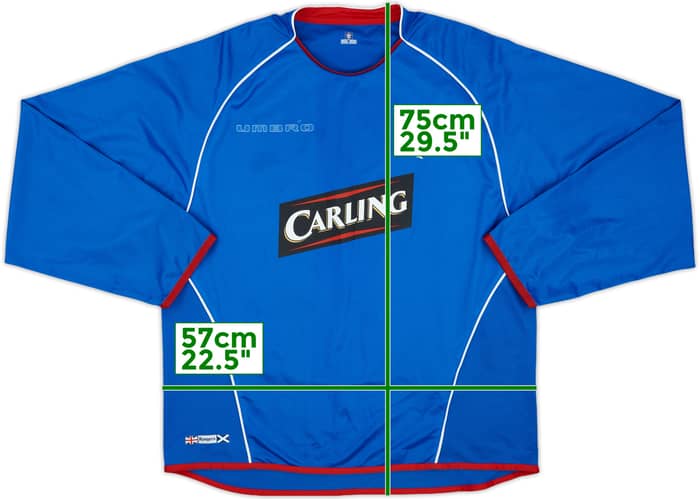 2005-06 Rangers Home L/S Shirt - 4/10 - (XL)