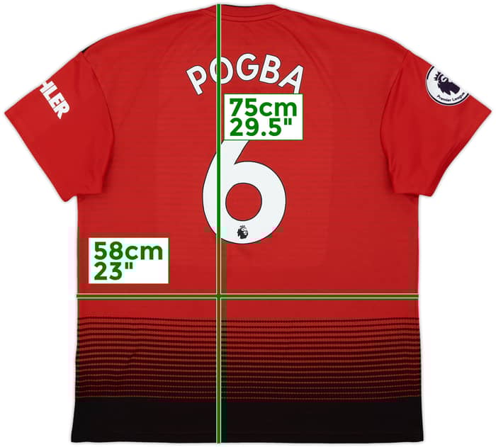 2018-19 Manchester United Home Shirt Pogba #6 - 9/10 - (XL)