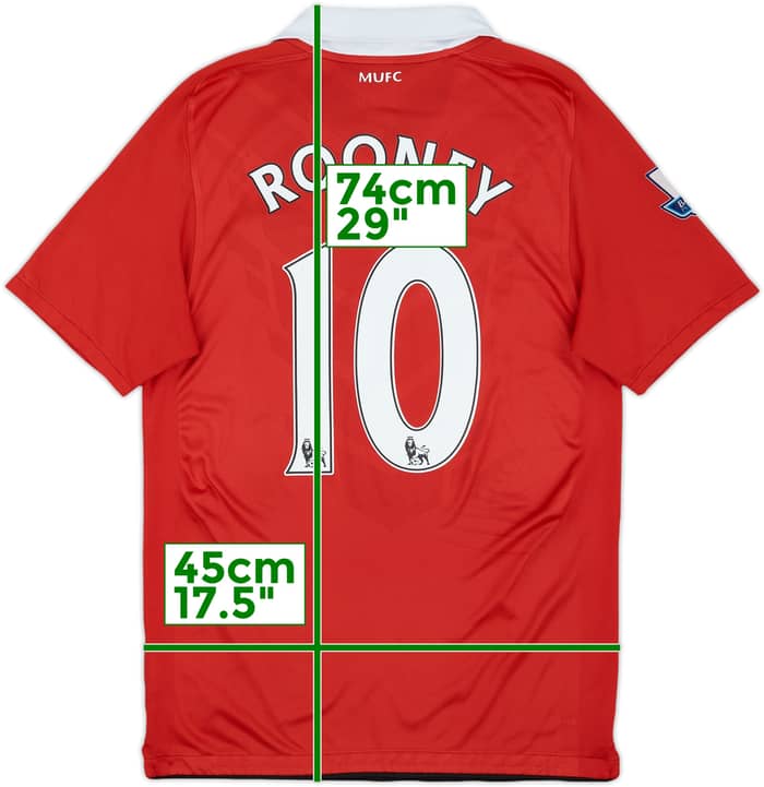 2010-11 Manchester United Home Shirt Rooney #10 - 8/10 - (S)