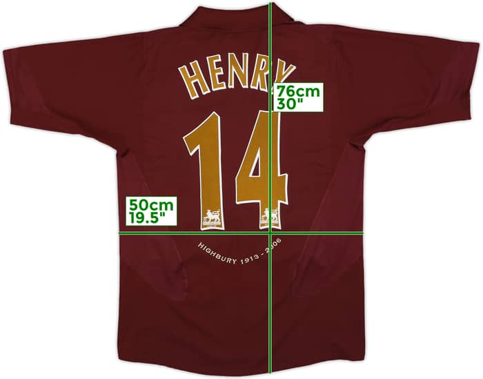 2005-06 Arsenal Home Shirt Henry #14 - 8/10 - (M)