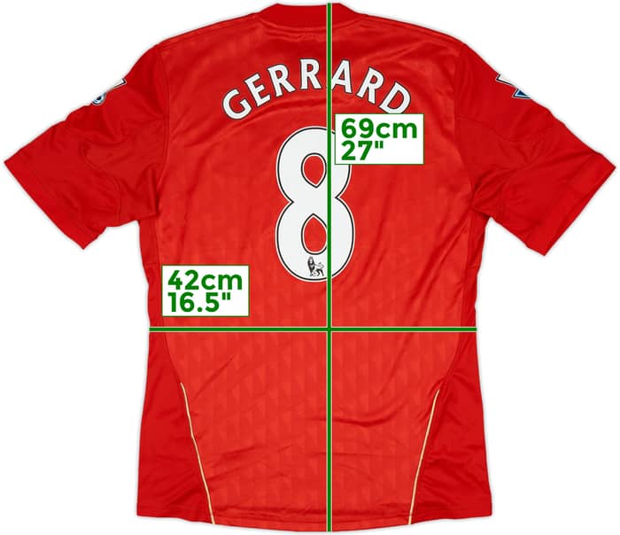 2010-12 Liverpool Home Shirt Gerrard #8 - 6/10 - (M)