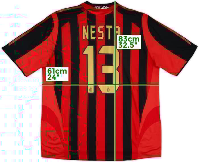 2005-06 AC Milan Home Shirt Nesta #13 - 6/10 - (XL)
