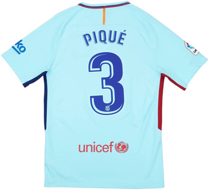 2017-18 Barcelona Away Shirt Pique #3 - 8/10 - (S)