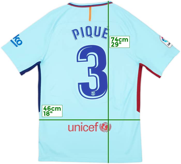 2017-18 Barcelona Away Shirt Pique #3 - 8/10 - (S)