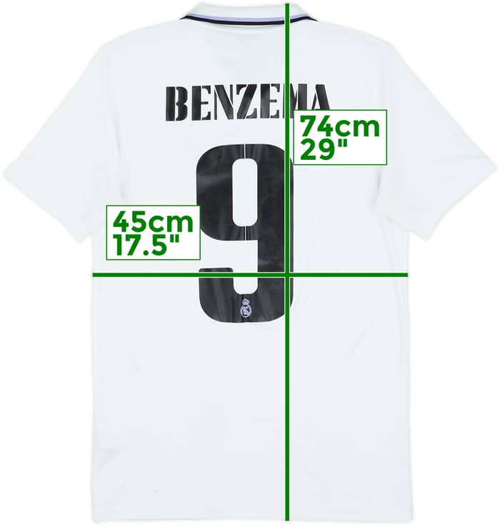 2022-23 Real Madrid Home Shirt Benzema #9 - 7/10 - (S)
