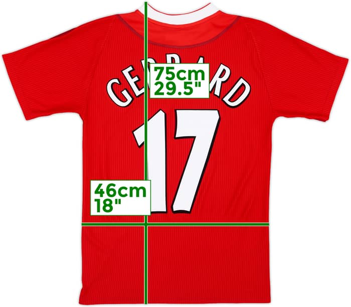 2002-04 Liverpool Home Shirt Gerrard #17 - 9/10 - (XS)