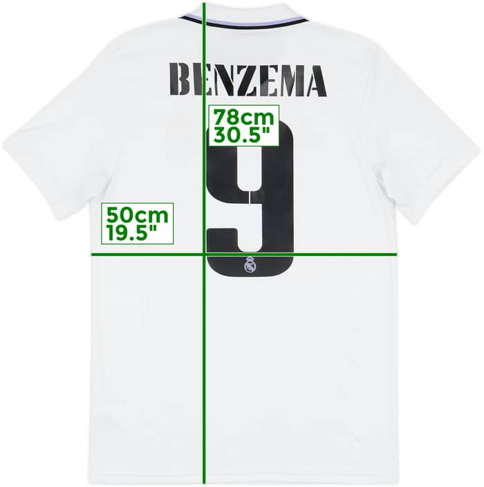 2022-23 Real Madrid Home Shirt Benzema #9 - 9/10 - (M)
