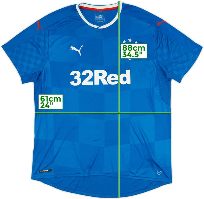 2016-18 Rangers Home Shirt - 7/10 - (XXL)