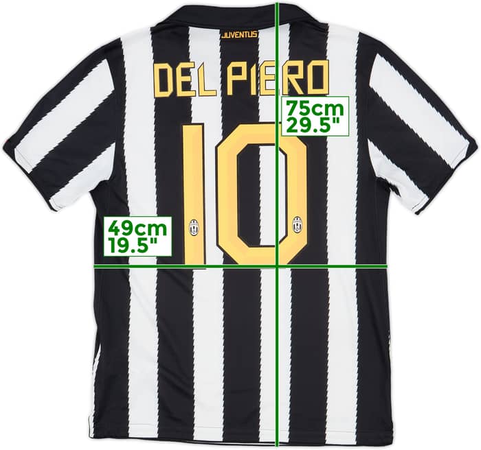 2010-11 Juventus Home Shirt Del Piero #10 - 8/10 - (M)