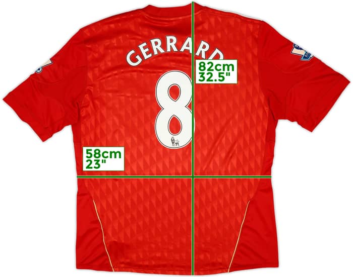2010-12 Liverpool Home Shirt Gerrard #8 - 7/10 - (XL)