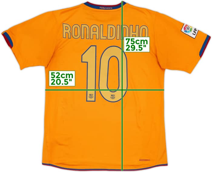 2006-08 Barcelona Away Shirt Ronaldinho #10 - 9/10 - (L)