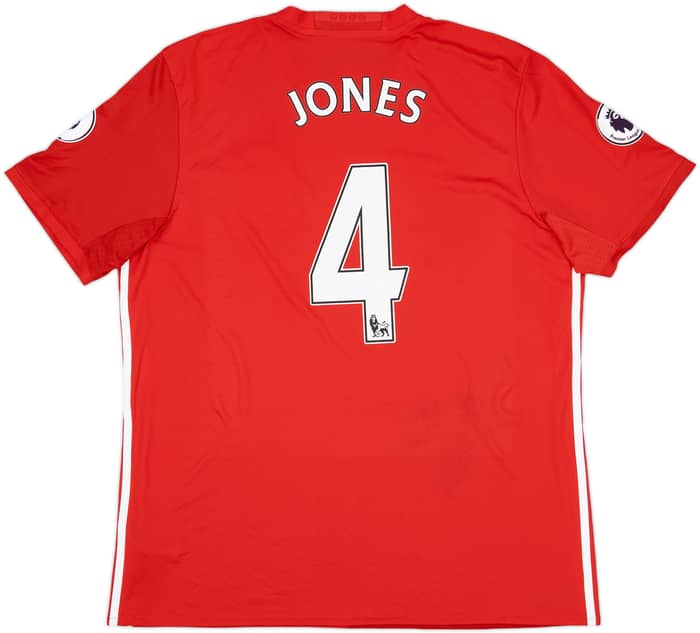2016-17 Manchester United Home Shirt Jones #4 - 7/10 - (XL)