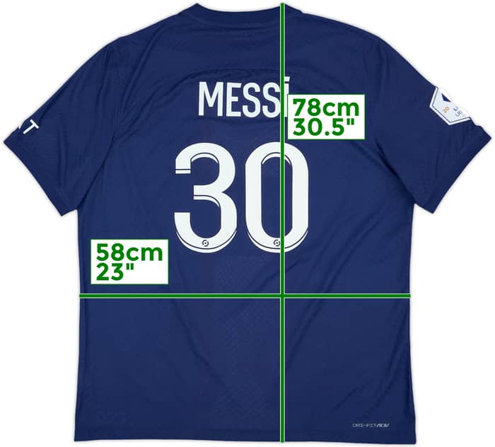 2022-23 Paris Saint-Germain Authentic Home Shirt Messi #30 - 9/10 - (XL)