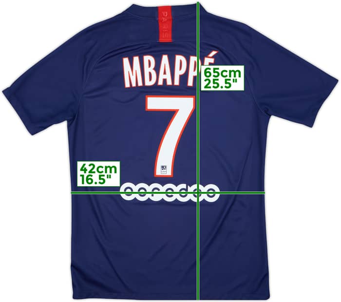 2019-20 Paris Saint-Germain Home Shirt Mbappe #7 - 8/10 - (M)