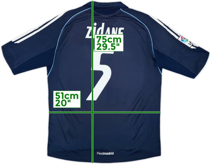 2005-06 Real Madrid Away Shirt Zidane #5 - 7/10 - (M)