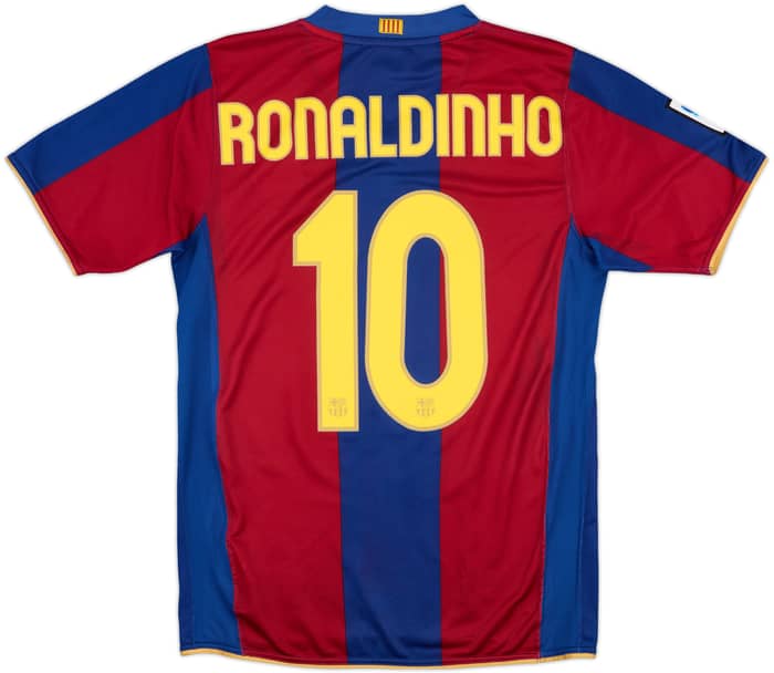 2007-08 Barcelona Home Shirt Ronaldinho #10 - 6/10 - (S)