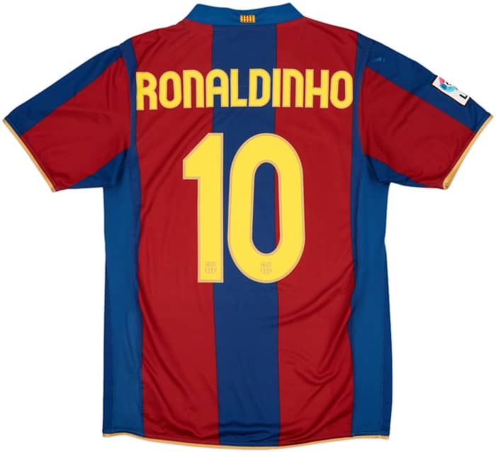 2007-08 Barcelona Home Shirt Ronaldinho #10 - 5/10 - (M)