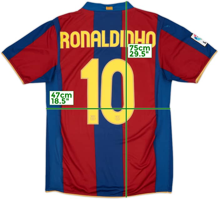 2007-08 Barcelona Home Shirt Ronaldinho #10 - 5/10 - (M)