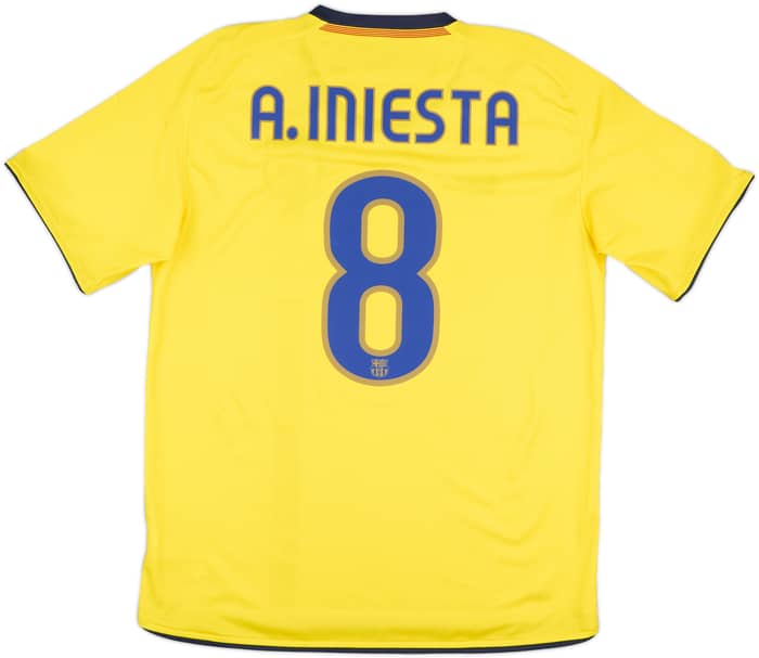 2008-10 Barcelona Away Shirt A.Iniesta #8 - 8/10 - (M)