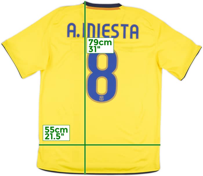 2008-10 Barcelona Away Shirt A.Iniesta #8 - 8/10 - (M)